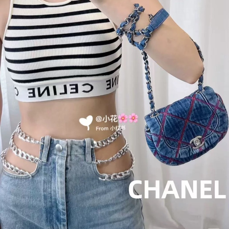 Chanel 全膜牛仔馬鞍-5