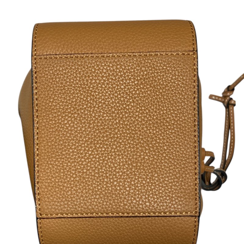 LOEWE羅威 061845 Mini Hammock抽繩吊床包 皮革 焦糖色 金扣-4