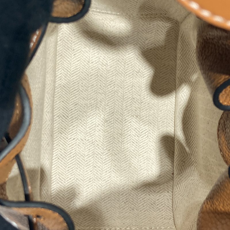 LOEWE羅威 061845 Mini Hammock抽繩吊床包 皮革 焦糖色 金扣-6