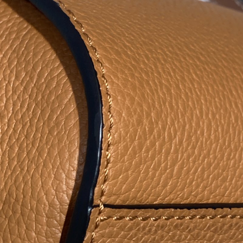 LOEWE羅威 061845 Mini Hammock抽繩吊床包 皮革 焦糖色 金扣-9