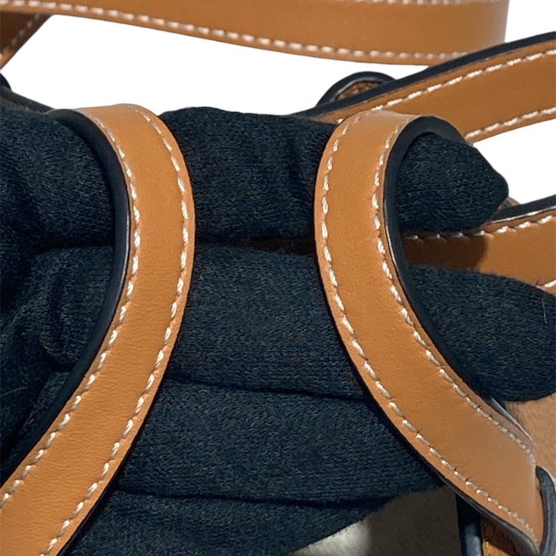 LOEWE羅威 061845 Mini Hammock抽繩吊床包 皮革 焦糖色 金扣-13