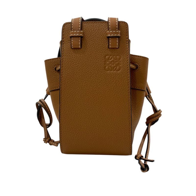 LOEWE 羅威 HAMMOCK MINI 吊床包 斜背包 皮革 焦糖色-0