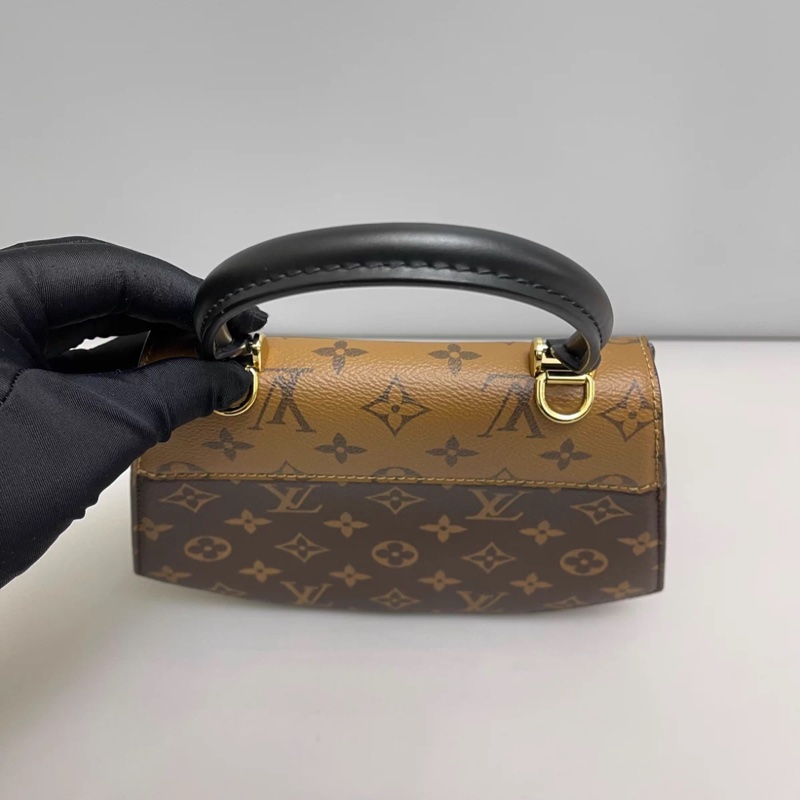 LV路易威登 老花拼色扇子包 芯片款-4