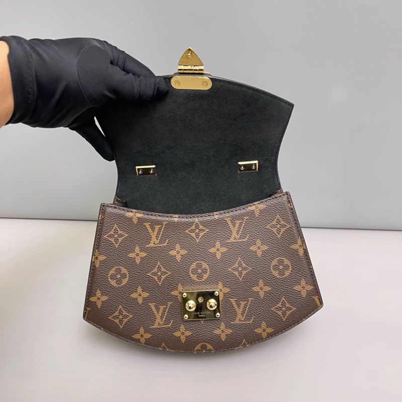 LV路易威登 老花拼色扇子包 芯片款-6