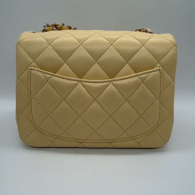 CHANEL 小雞黃羊皮金扣方胖子# 30開-1