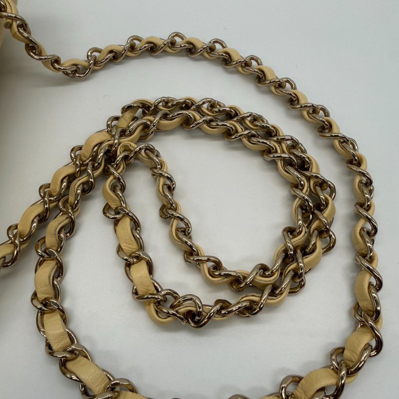 CHANEL 小雞黃羊皮金扣方胖子# 30開-17