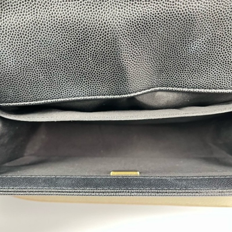 CHANEL香奈儿 晶片款 LEBOY 黑色金扣菱格翻蓋包 單肩斜挎包 內裡整潔 容量剛好-22