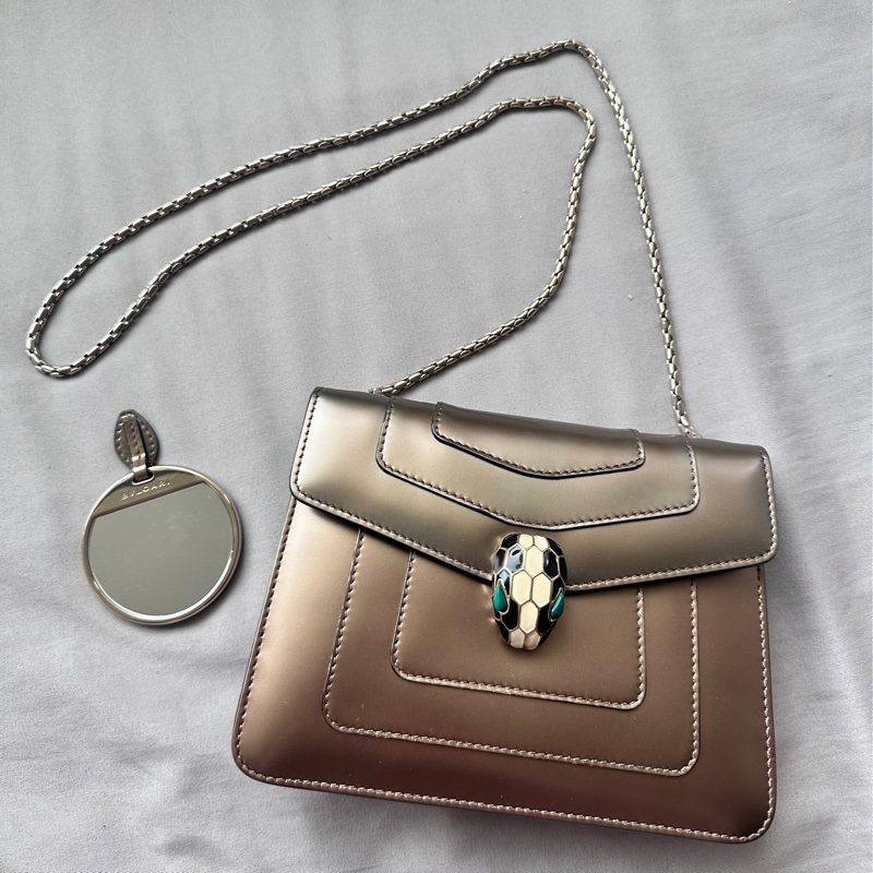 【絕美香檳金】BVLGARI 寶格麗 Serpenti Forever 經典蛇頭包-1