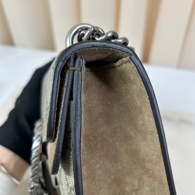 古馳Gucci酒神小號包 經典老花圖案 鏈條設計 適合日常搭配 時尚百搭-25