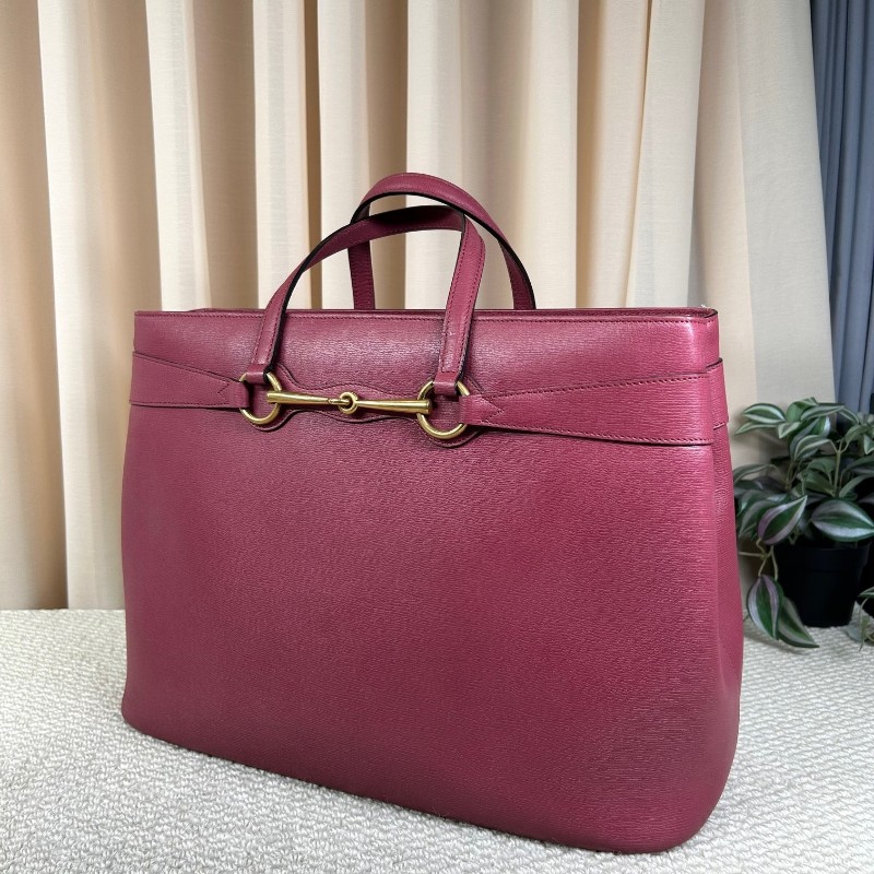 Gucci古馳馬銜扣牛皮包 配肩帶可單肩斜挎手提 內裡米白色 做工精緻 容量大 日常通勤百搭-2