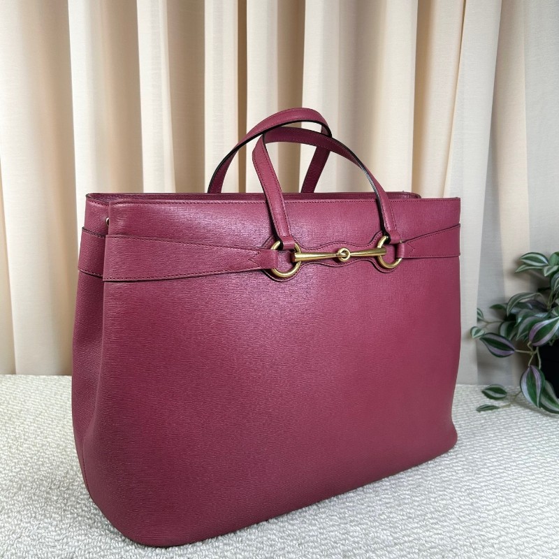 Gucci古馳馬銜扣牛皮包 配肩帶可單肩斜挎手提 內裡米白色 做工精緻 容量大 日常通勤百搭-6