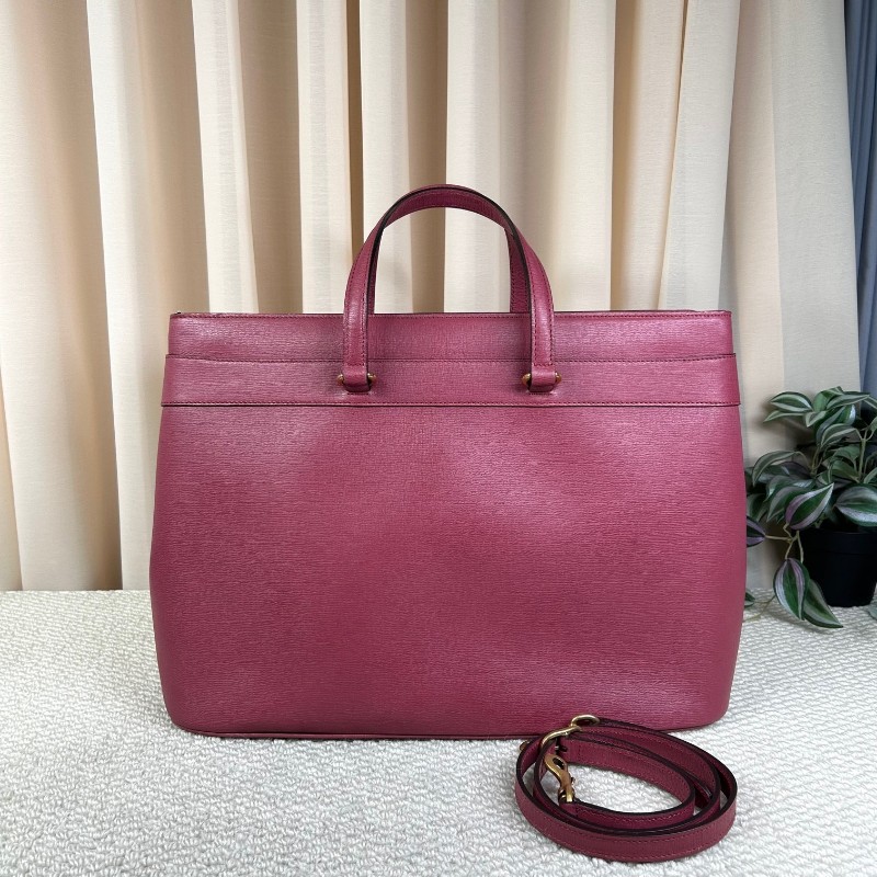 Gucci古馳馬銜扣牛皮包 配肩帶可單肩斜挎手提 內裡米白色 做工精緻 容量大 日常通勤百搭-9