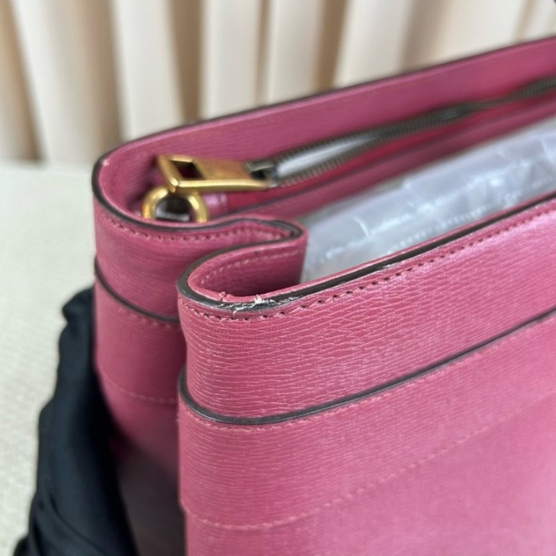 Gucci古馳馬銜扣牛皮包 配肩帶可單肩斜挎手提 內裡米白色 做工精緻 容量大 日常通勤百搭-14