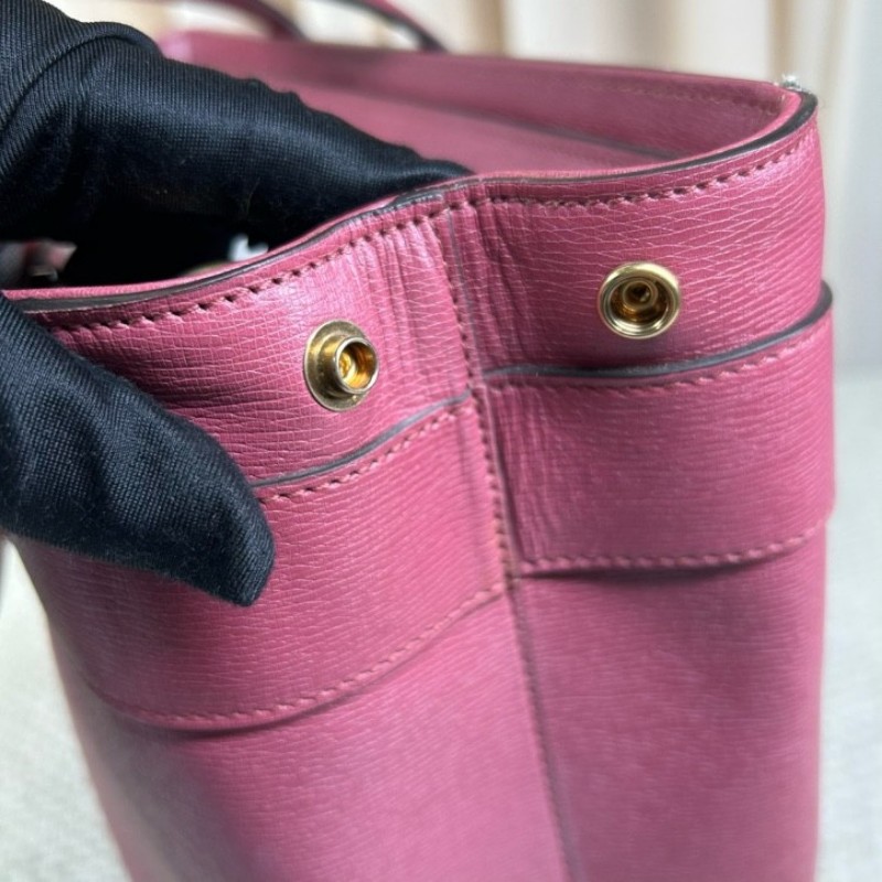 Gucci古馳馬銜扣牛皮包 配肩帶可單肩斜挎手提 內裡米白色 做工精緻 容量大 日常通勤百搭-15