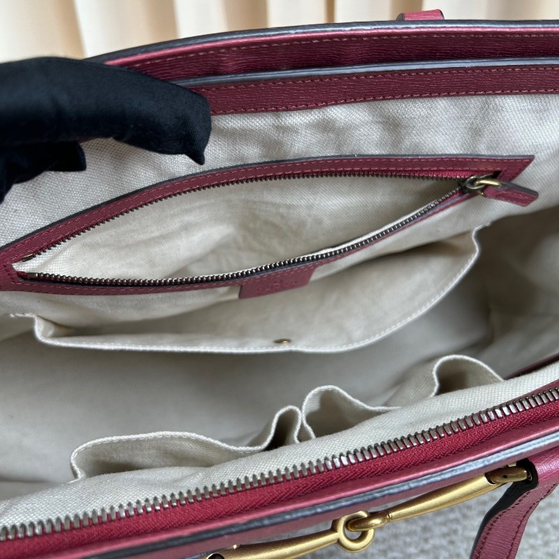 Gucci古馳馬銜扣牛皮包 配肩帶可單肩斜挎手提 內裡米白色 做工精緻 容量大 日常通勤百搭-22