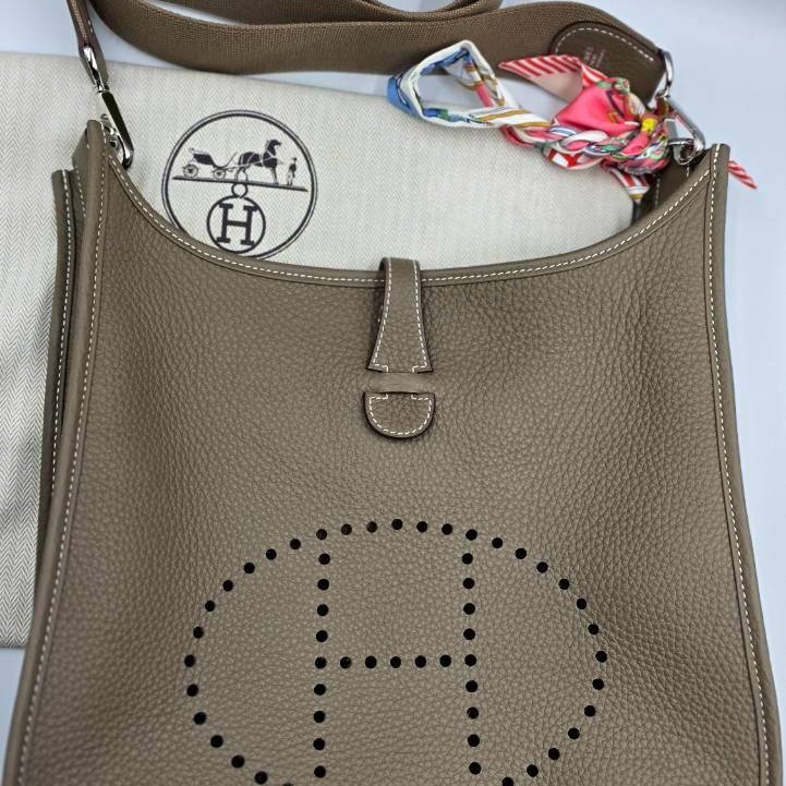 HERMES evelyne29 大象灰肩背包#K刻-5