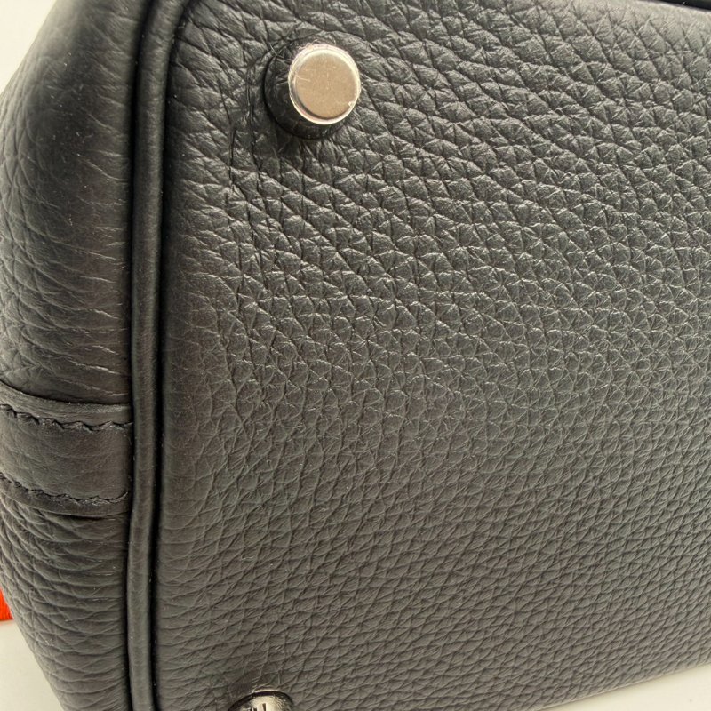 HERMES picotin 18 黑色銀扣#K 刻-9