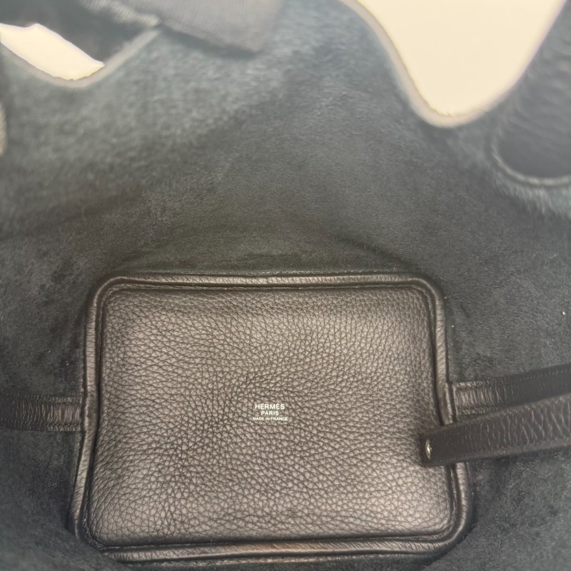 HERMES picotin 18 黑色銀扣#K 刻-10