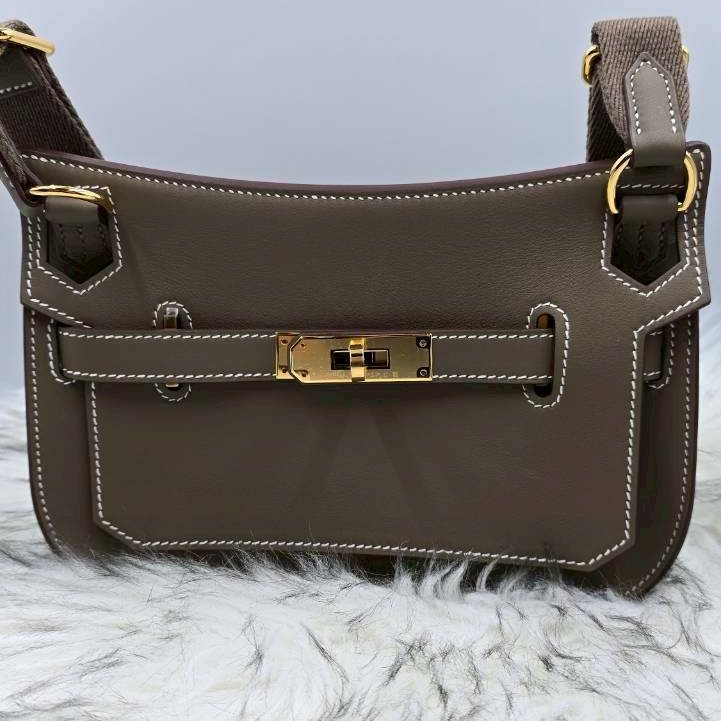 HERMES MINI JYPSIERE大象灰配金扣#K刻-5