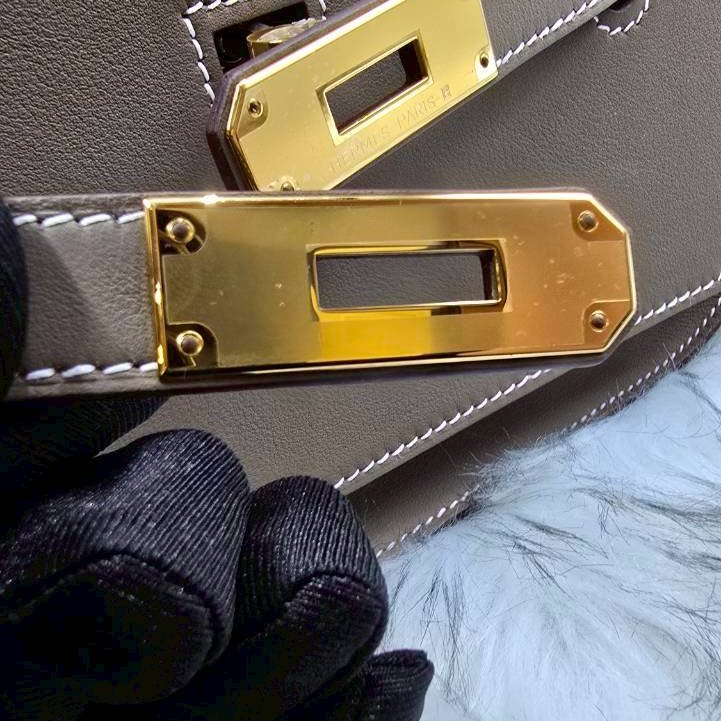 HERMES MINI JYPSIERE大象灰配金扣#K刻-12