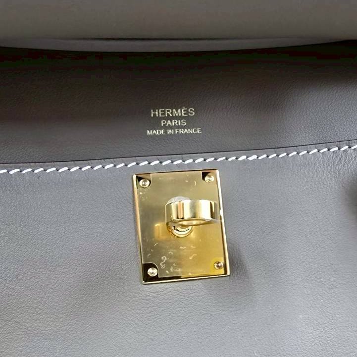 HERMES MINI JYPSIERE大象灰配金扣#K刻-13