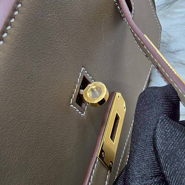 HERMES MINI JYPSIERE大象灰配金扣#K刻-14