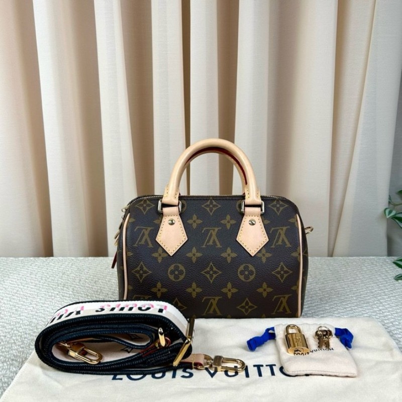 sh smd ZZZ LV路易威登Speedy20 經典老花手提單肩斜挎包 性價比超高 容量合適 配米寬肩帶 輕便又能裝-5