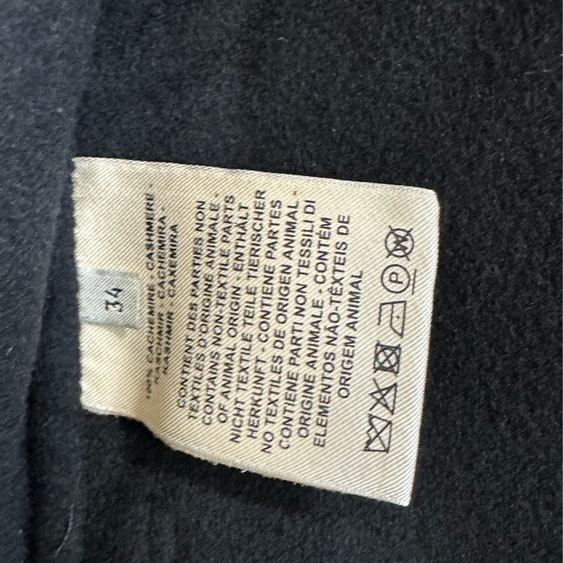 愛馬仕Hermes 斜拉鍊 黑色 羊絨外套  女士短款大衣 衣服 34碼-3