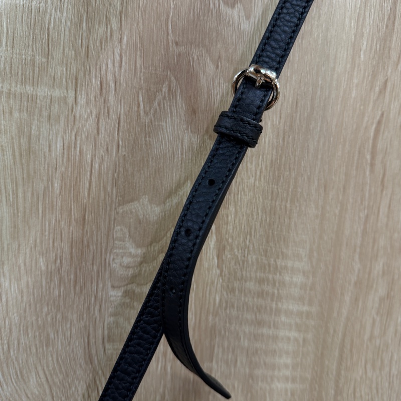 Gucci 黑牛皮淡金釦Soho Tote S號手提斜背托特包-13