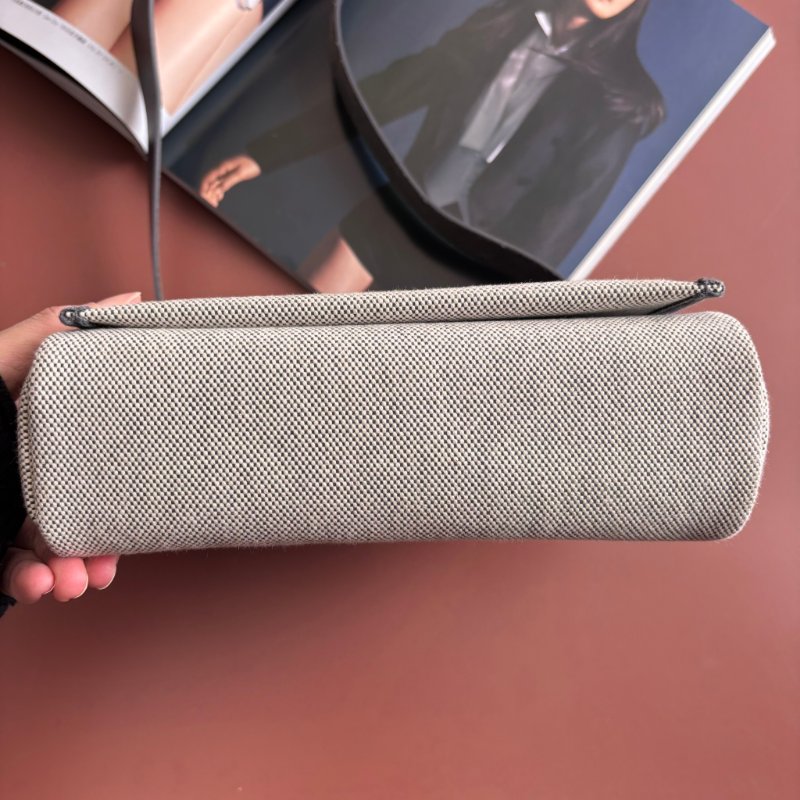 ::HERMES::W刻 MINI HERBAG20 石板灰皮革 帆布斜背包-2