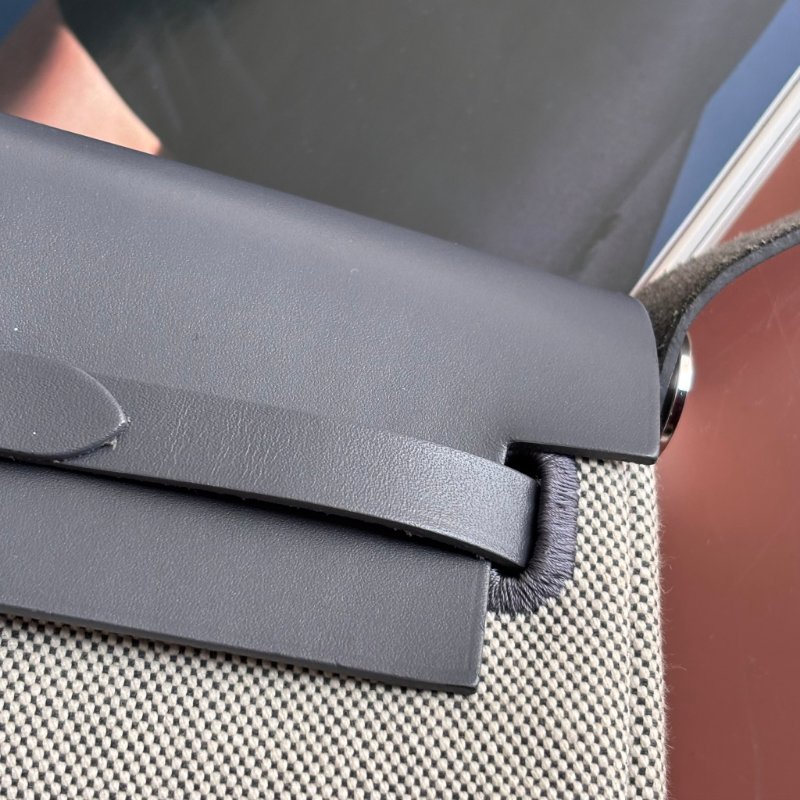 ::HERMES::W刻 MINI HERBAG20 石板灰皮革 帆布斜背包-6