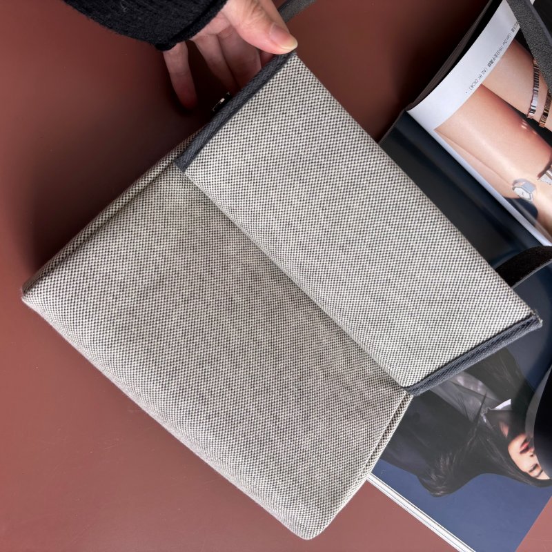 ::HERMES::W刻 MINI HERBAG20 石板灰皮革 帆布斜背包-21