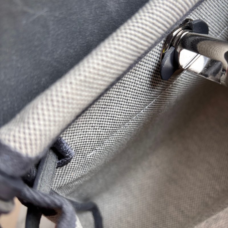 ::HERMES::W刻 MINI HERBAG20 石板灰皮革 帆布斜背包-34