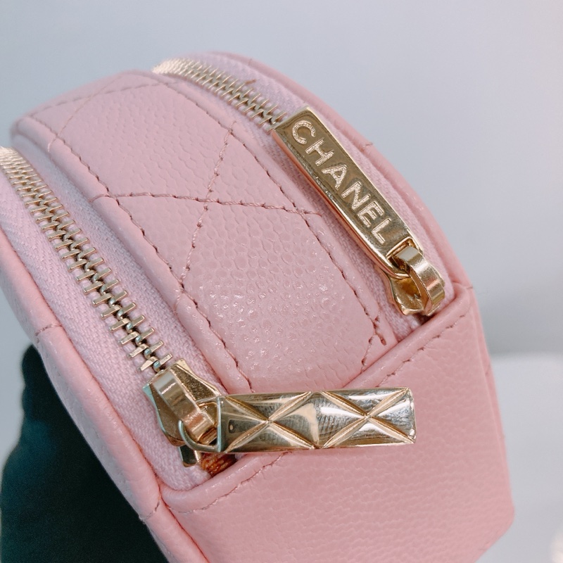 MS0524 CHANEL 香奈兒迷你圓餅化妝包包ROUND TOP HANDLE CLUTCH WITH CHAIN CAVIAR-12