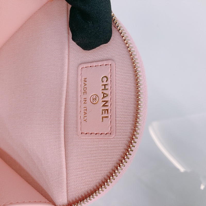 MS0524 CHANEL 香奈兒迷你圓餅化妝包包ROUND TOP HANDLE CLUTCH WITH CHAIN CAVIAR-13