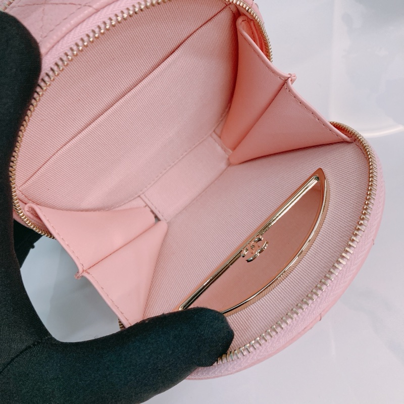 MS0524 CHANEL 香奈兒迷你圓餅化妝包包ROUND TOP HANDLE CLUTCH WITH CHAIN CAVIAR-15