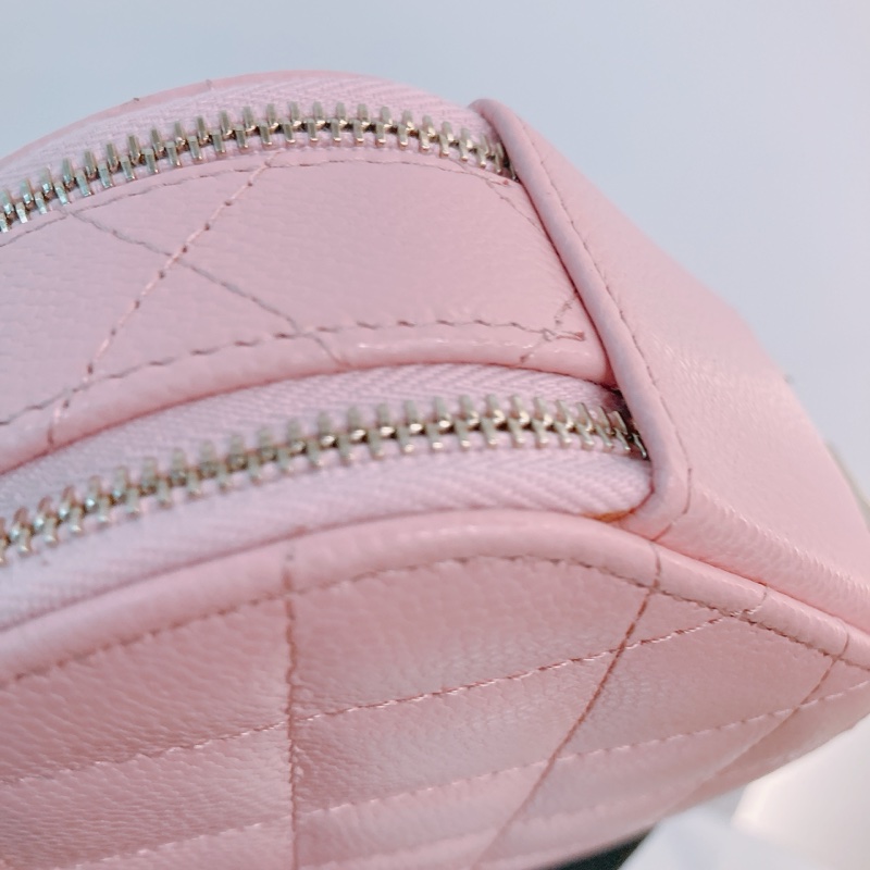 MS0524 CHANEL 香奈兒迷你圓餅化妝包包ROUND TOP HANDLE CLUTCH WITH CHAIN CAVIAR-23