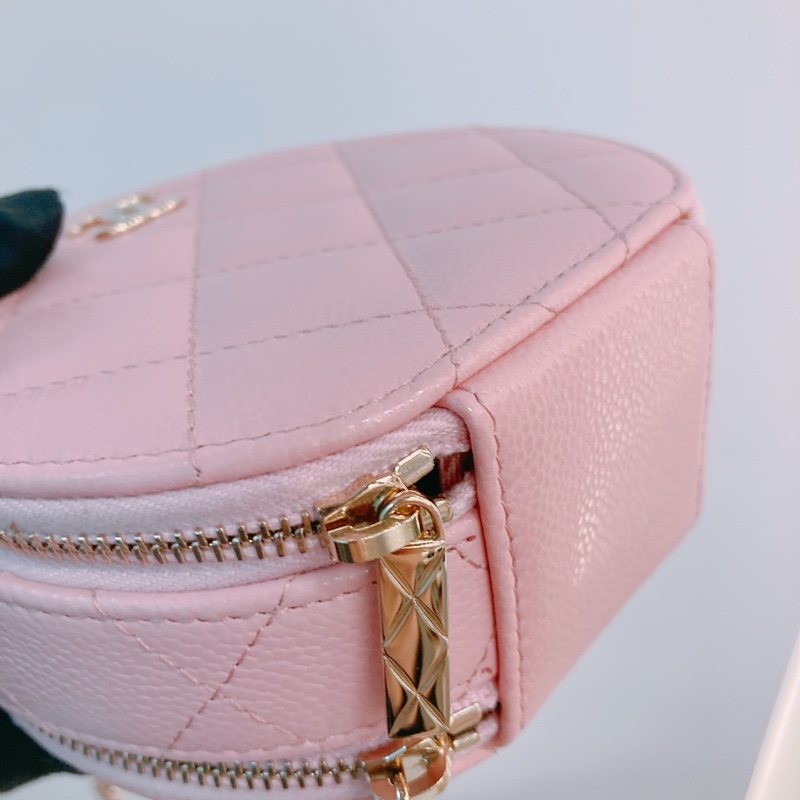 MS0524 CHANEL 香奈兒迷你圓餅化妝包包ROUND TOP HANDLE CLUTCH WITH CHAIN CAVIAR-25