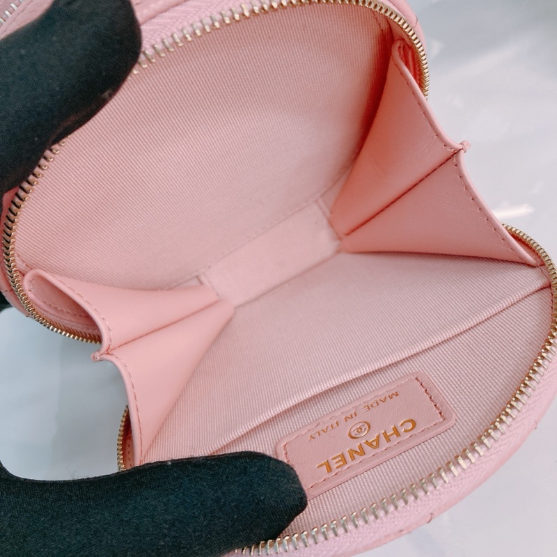 MS0524 CHANEL 香奈兒迷你圓餅化妝包包ROUND TOP HANDLE CLUTCH WITH CHAIN CAVIAR-27