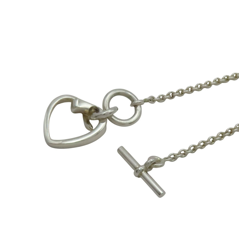 925純銀 愛心 項鍊【HERMES 愛馬仕】-4