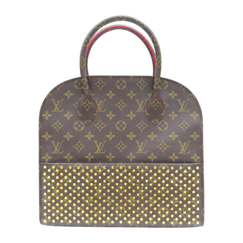 棕色 原花帆布 紅色馬毛 鉚釘 Iconoclast 手提包【LOUIS VUITTON LV 路易威登】 M41234