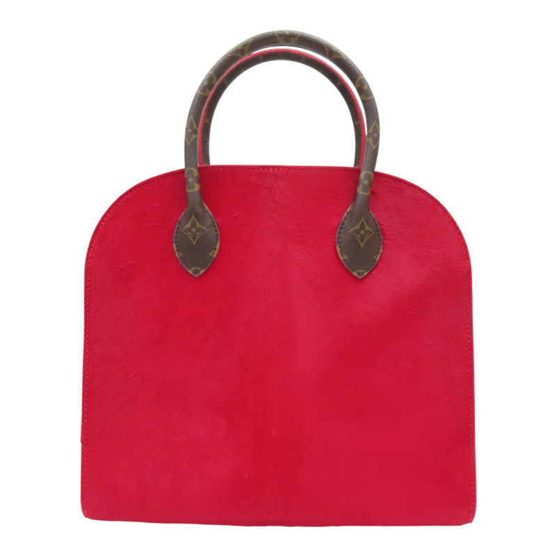 棕色 原花帆布 紅色馬毛 鉚釘 Iconoclast 手提包【LOUIS VUITTON LV 路易威登】 M41234-1