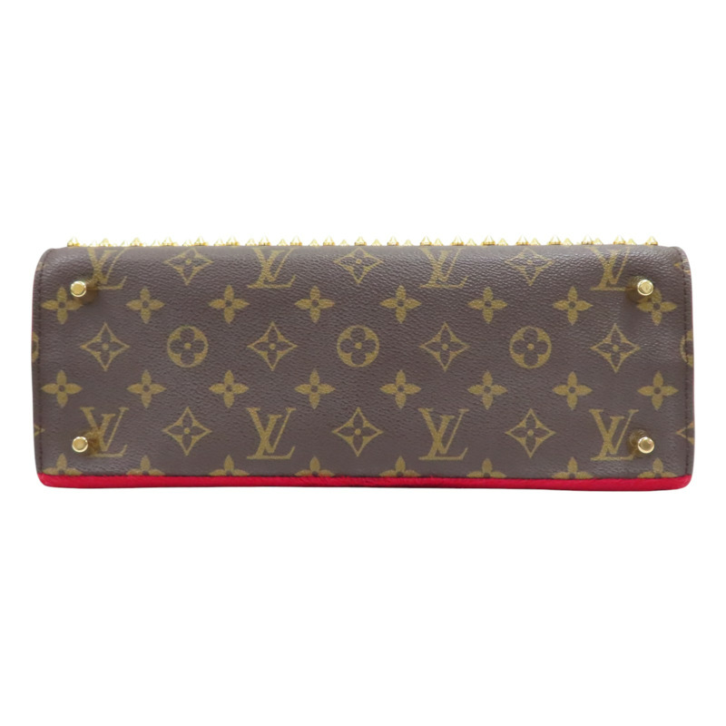 棕色 原花帆布 紅色馬毛 鉚釘 Iconoclast 手提包【LOUIS VUITTON LV 路易威登】 M41234-3