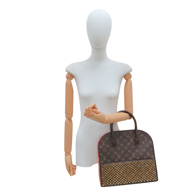 棕色 原花帆布 紅色馬毛 鉚釘 Iconoclast 手提包【LOUIS VUITTON LV 路易威登】 M41234-10