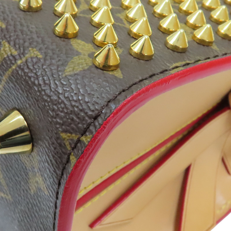 棕色 原花帆布 紅色馬毛 鉚釘 Iconoclast 手提包【LOUIS VUITTON LV 路易威登】 M41234-11