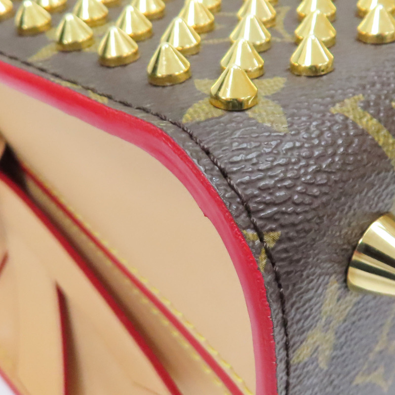 棕色 原花帆布 紅色馬毛 鉚釘 Iconoclast 手提包【LOUIS VUITTON LV 路易威登】 M41234-12