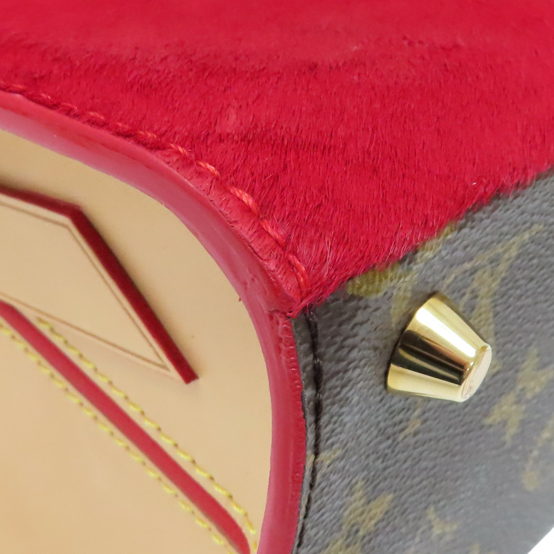 棕色 原花帆布 紅色馬毛 鉚釘 Iconoclast 手提包【LOUIS VUITTON LV 路易威登】 M41234-14
