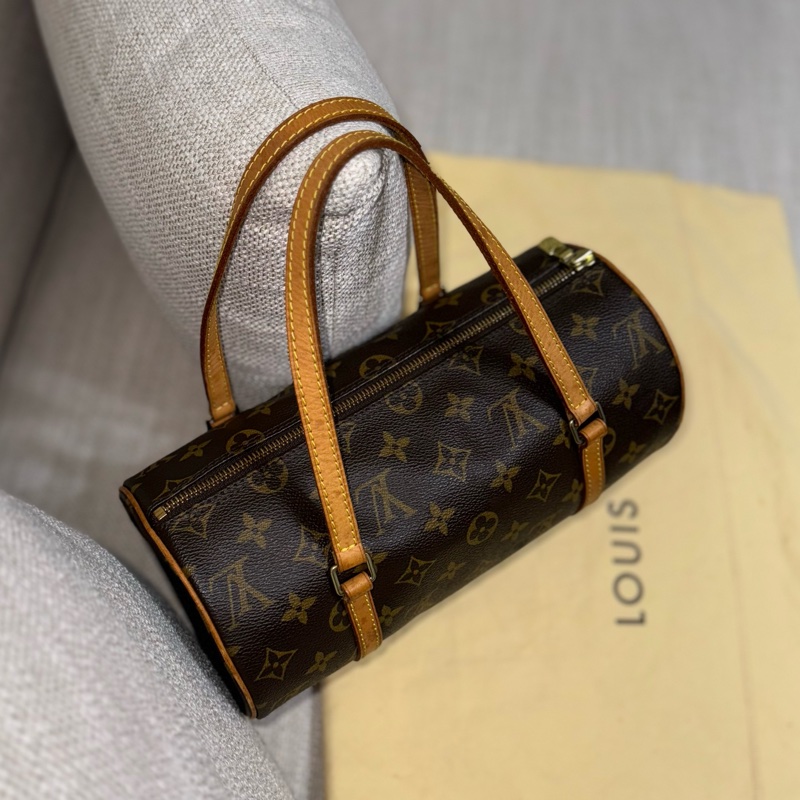 新上架❤️🔥LV Papillon 巴比隆26🤎有塵袋🤎老花圓筒包-3