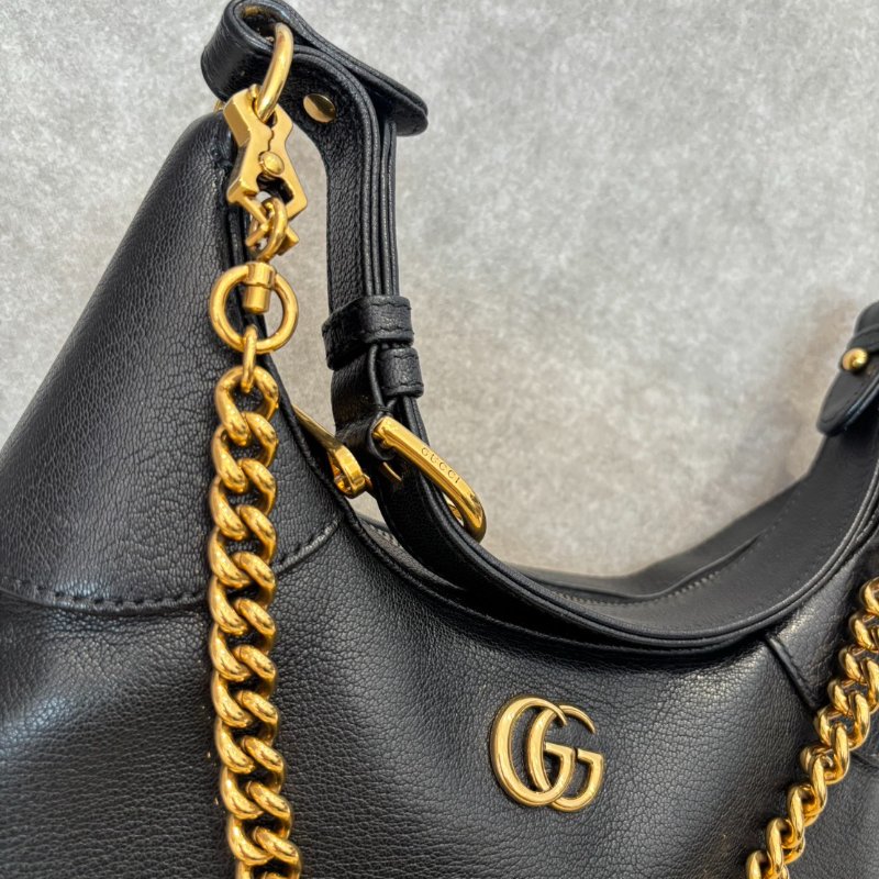 {🖤近新 🇹🇼101購入}Gucci Aphrodite 小牛皮鍊帶手提/肩背彎月兩用包-2