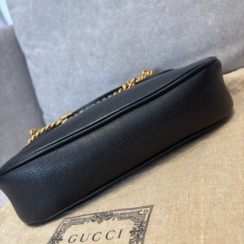 {🖤近新 🇹🇼101購入}Gucci Aphrodite 小牛皮鍊帶手提/肩背彎月兩用包-3